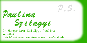 paulina szilagyi business card