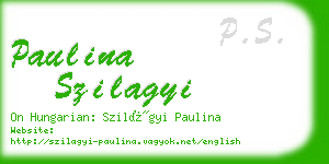 paulina szilagyi business card